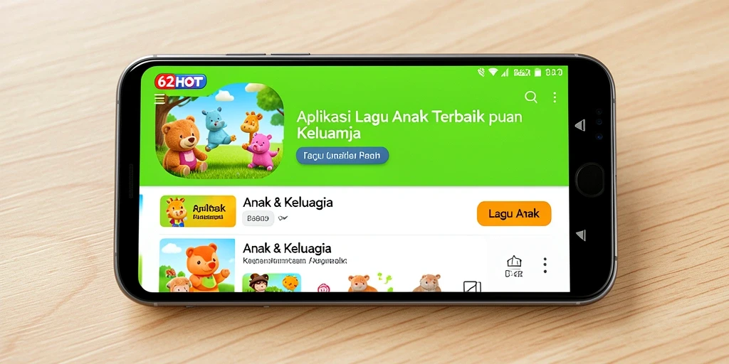Antarmuka 62HOT yang ceria dan ramah anak.