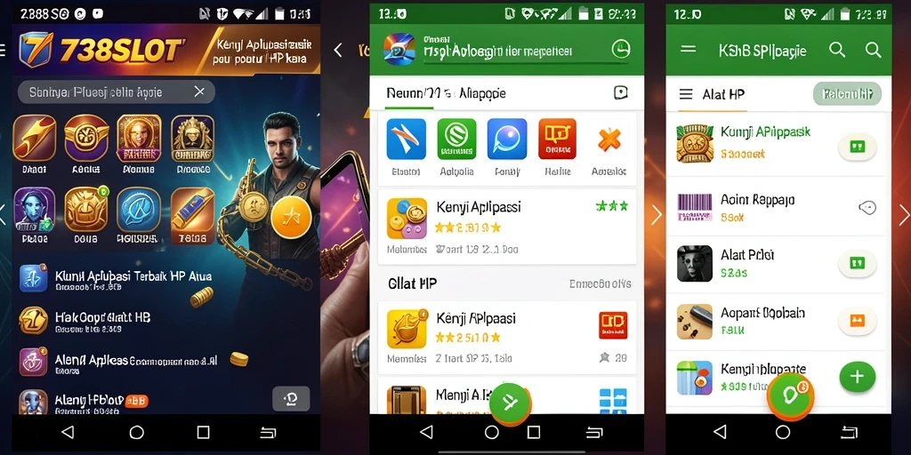 Tampilan antarmuka utama aplikasi 738SLOT Kunci Aplikasi.