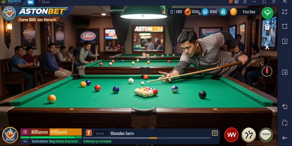 Antarmuka permainan Billiard yang menarik di ASTONBET.