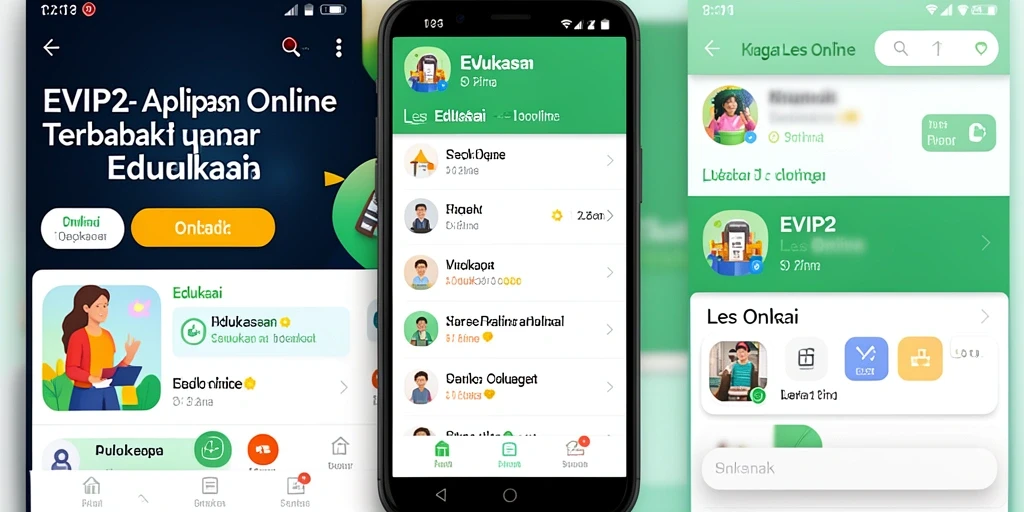 Antarmuka aplikasi EVIP2 Les Online yang interaktif dan mudah digunakan.
