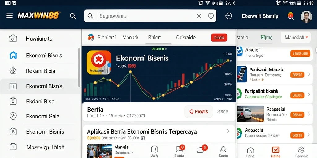 Tampilan antarmuka aplikasi MAXWIN88 yang modern dan informatif.