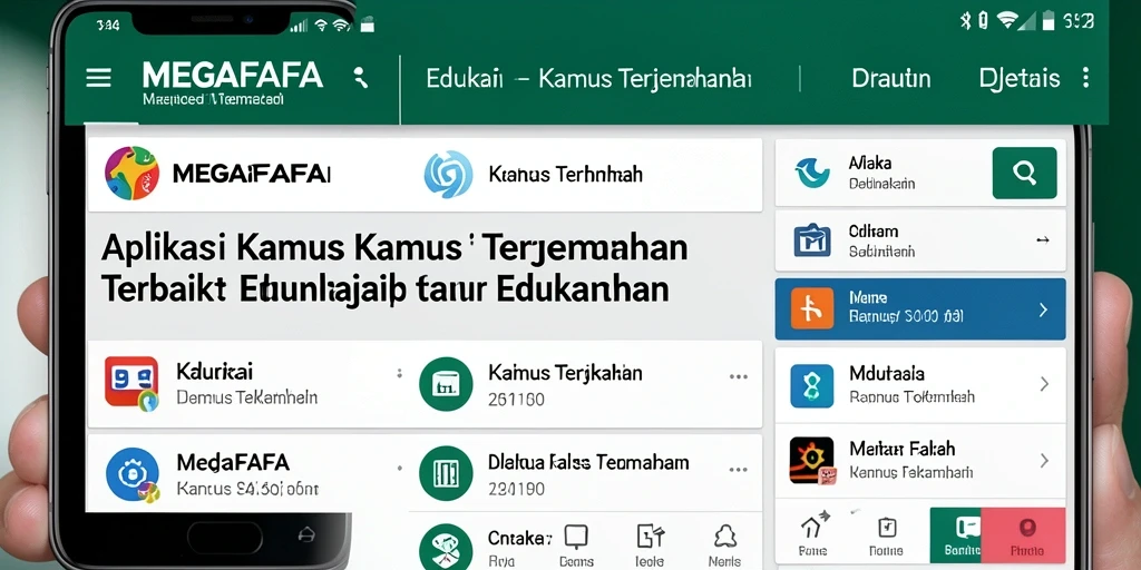 Antarmuka MEGAFAFA menampilkan fitur terjemahan yang intuitif dan mudah dipahami.