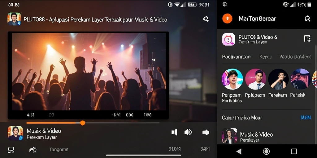 Antarmuka PLUTO88 dengan fitur perekam layar yang lengkap.