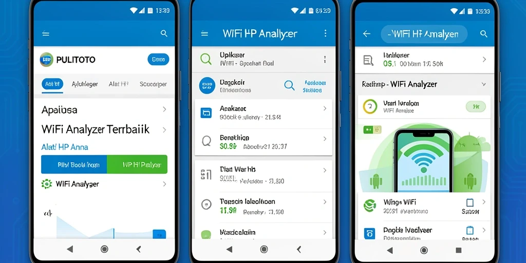 Tampilan antarmuka PULITOTO yang menampilkan analisis WiFi secara detail.