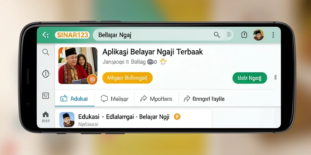 Tampilan antarmuka SINAR123 yang mudah digunakan untuk belajar ngaji.