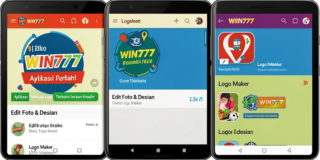 Antarmuka aplikasi WIN777 yang intuitif untuk membuat logo.